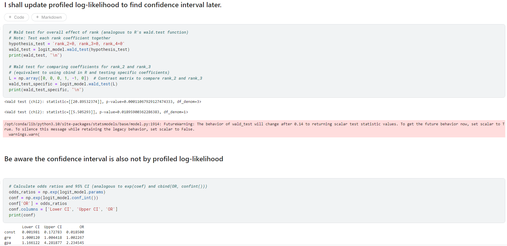 CIs Using Profiled Log-likelihood